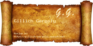 Gillich Gergely névjegykártya